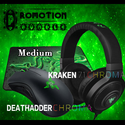 Razer Deathadder chroma Gaming Mouse + Kraken Chroma Gaming Headset + Gaming Mousepad