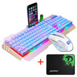 Wired LED Backlit Multimedia Ergonomic Usb Gaming Keyboard Mouse Combo Pad