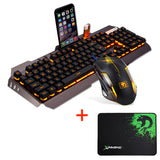 Wired LED Backlit Multimedia Ergonomic Usb Gaming Keyboard Mouse Combo Pad