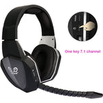 HUHD 7.1 Surround Sound Stereo headset 2.4Ghz Optical Wireless Gaming