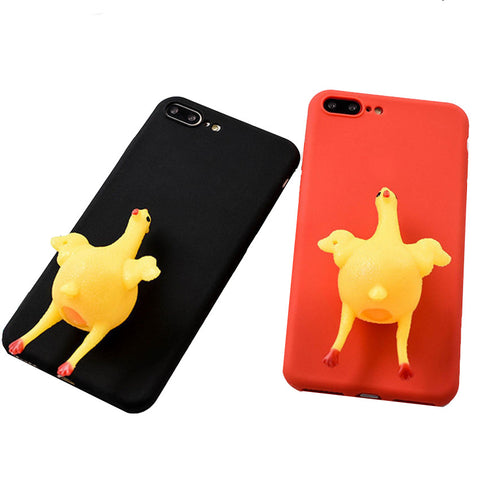 Funny 3D Squishy Chicken Lay Egg Squishy Animal Phone Case Cover